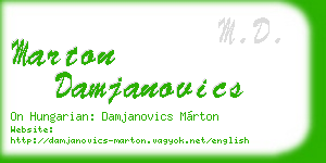 marton damjanovics business card